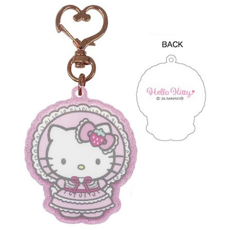 TCP Hello Kitty In Lolita Fashion Glitter Acrylic Keychain (Pink)