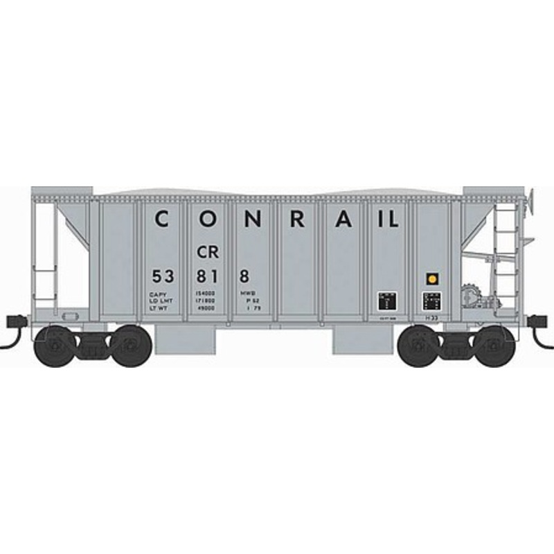 70 ton 2 Bay Ballast Hopper Car Conrail #53818