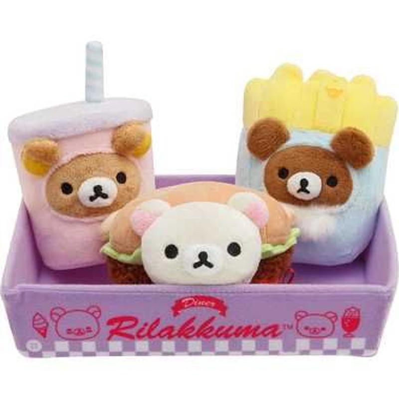 San-x Rilakkuma Hamburger Plush Toy Set