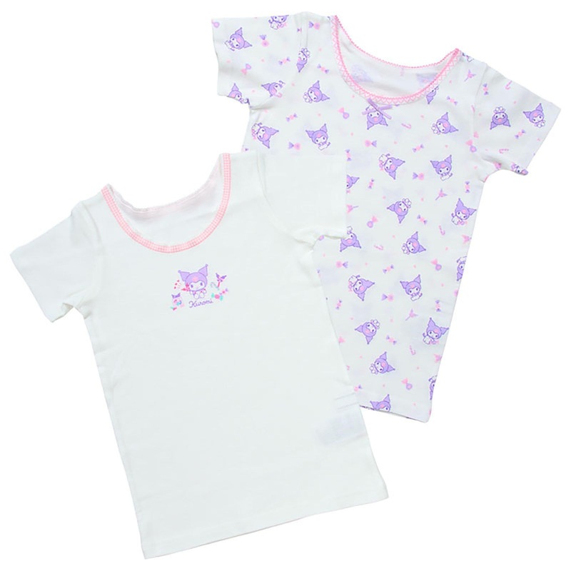 Sanrio Kuromi Kids Short Sleeve Undershirt 2-Piece Set (110cm/ XS)