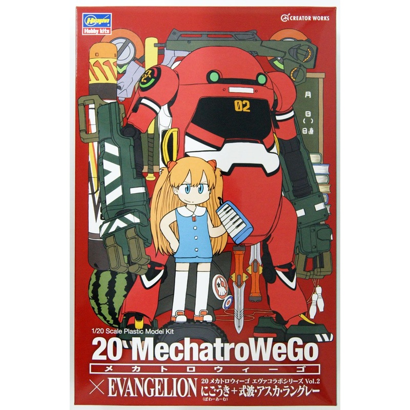 Hasegawa 1/20 Mechatronics Wego Eva Collaboration Series Vol.2 Nigouki (Pawaamu) + Shikinami Asuka Langley Plastic Model