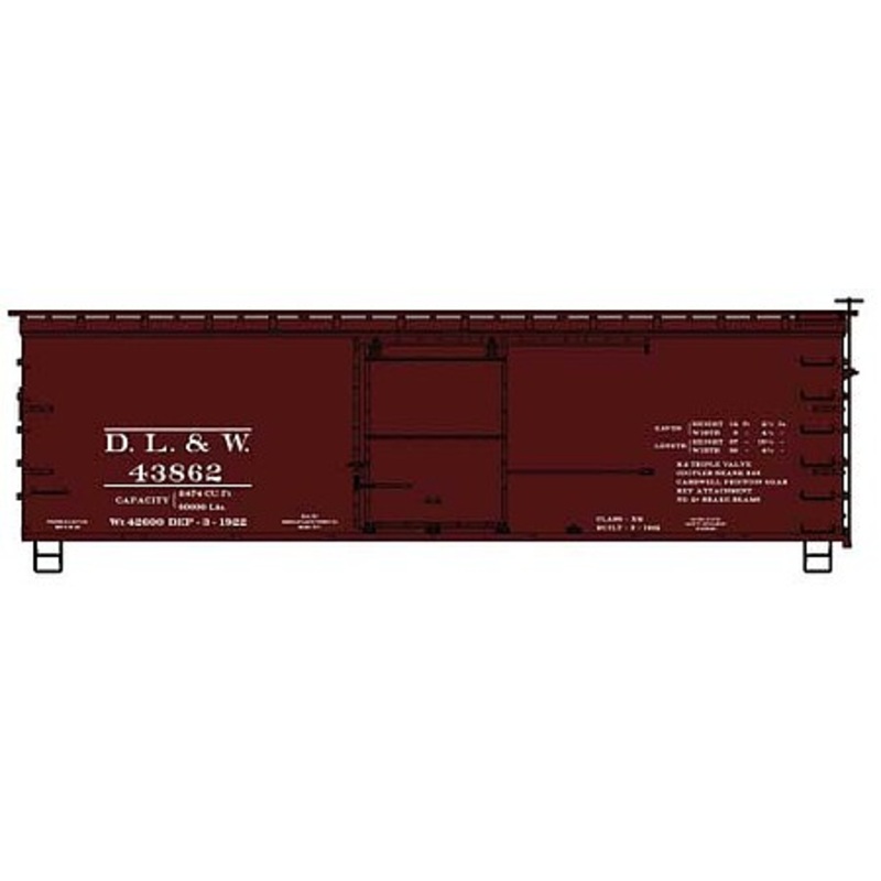 HO DL&W 36′ Dbl Sheath Wood Boxcar