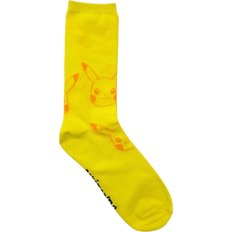 Pokemon Center Original 3P Crew Socks Pikachu Silhouette Tail Large (26-29cm)