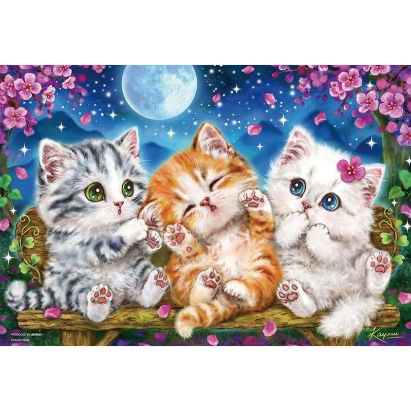 Beverly 300-046 Jigsaw Puzzle Cute Kittens Moonlit Night Chatting (300 Pieces)