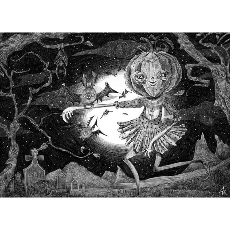 Epoch 79-113s Jigsaw Puzzle Saki Murakami Art Collection – The Halloween that No One Knows (500 Pieces)