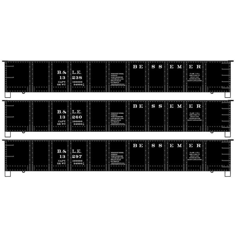 HO 41′ Steel Gondolas B&LE 3PK