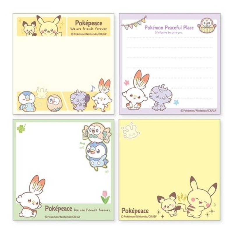 Pokemon Center Original Assorted Sticky Note PokePeace B