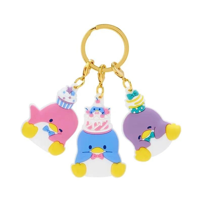 Sanrio Rubber 3 Charm Keychain Tuxedo Sam (Birthday)