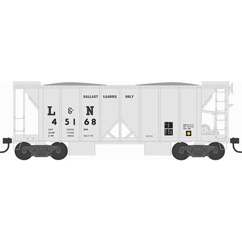 70 ton 2 Bay Ballast Hopper Car L&N #45168