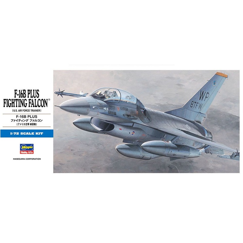 Hasegawa 1/72 F-16B Plus Fighting Falcon (U.S. Air Force Trainer) Plastic Model
