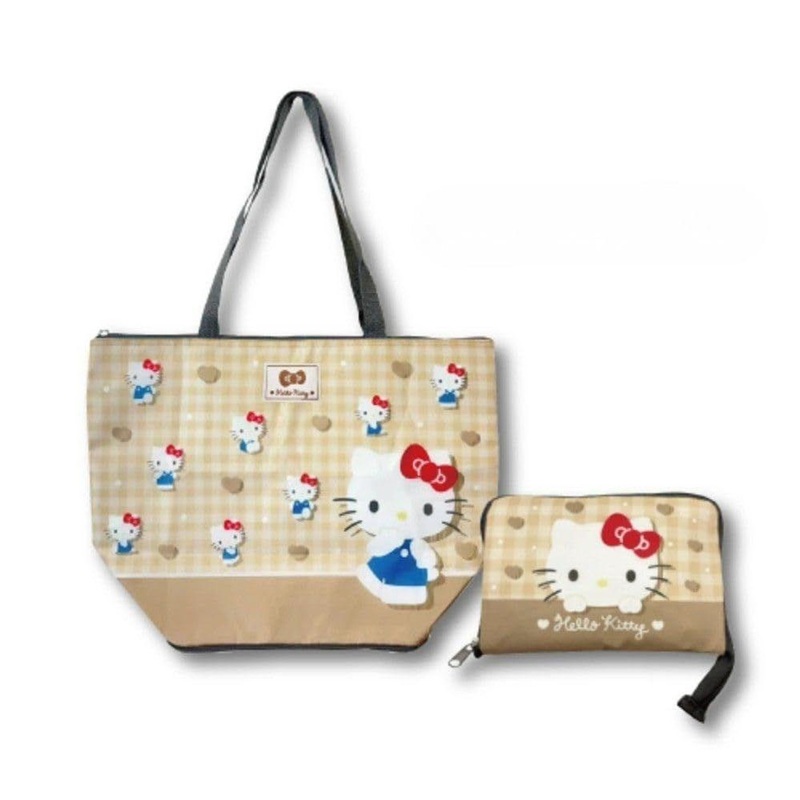 Hatakeyama Shoji Foldable Insulated Eco Bag Checkered Pattern Hello Kitty
