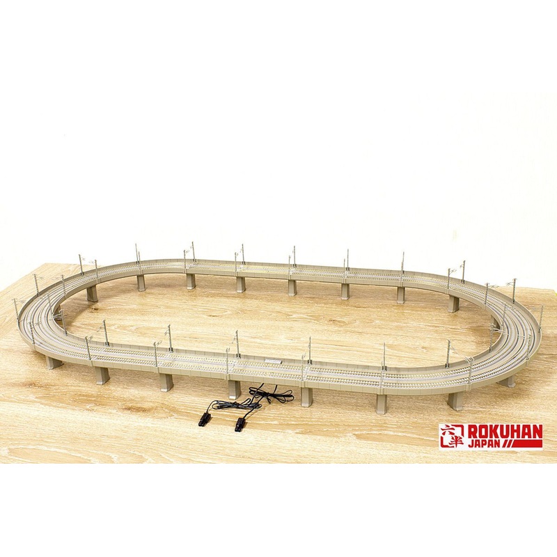 Rokuhan R095 PC Track Set H Double Track Viaduct Set (Z Scale)
