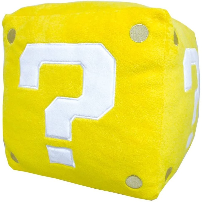 San-ei Plush Doll Super Mario Item Cushion Question Block