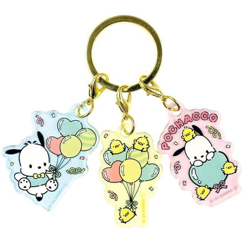 T’s Factory Sanrio 3 Charm Keychain Pochacco Party / Balloon