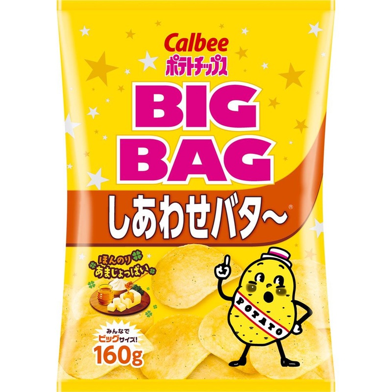 Calbee Big Bag Potato Chips Happiness Butter 160G
