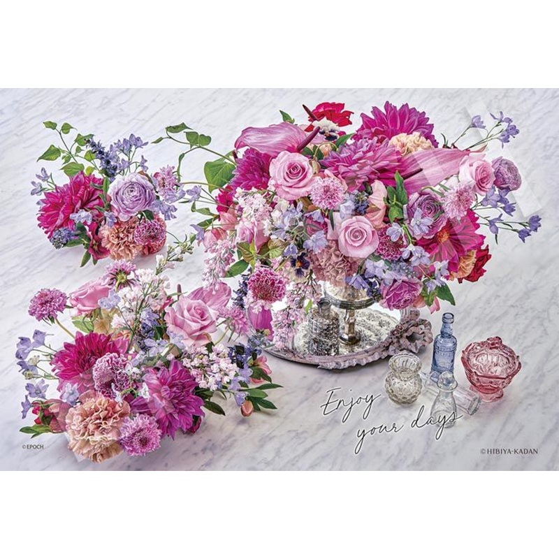 Epoch 28-819s Jigsaw Puzzle Enjoy Your Days Purple Pink Flowers (300 Pieces)