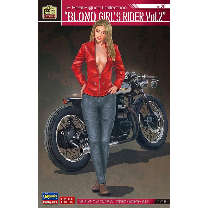 Hasegawa 1/12 Real Figure Collection No.26 Blond Girl Rider Vol.2 Resin Figure Kit