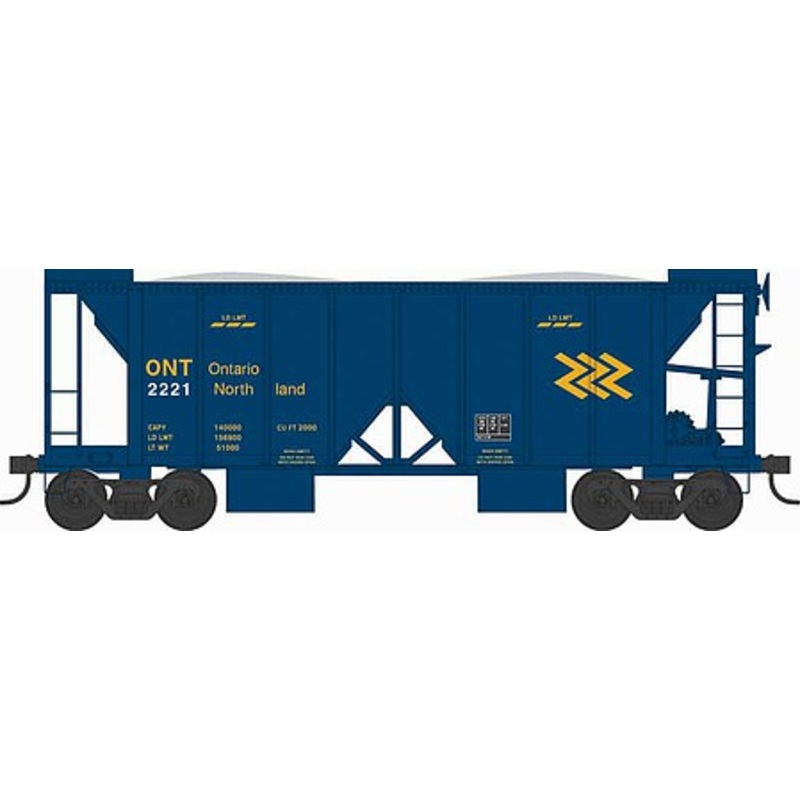 70 ton 2 Bay Ballast Hopper Car Ontario Northland 2224