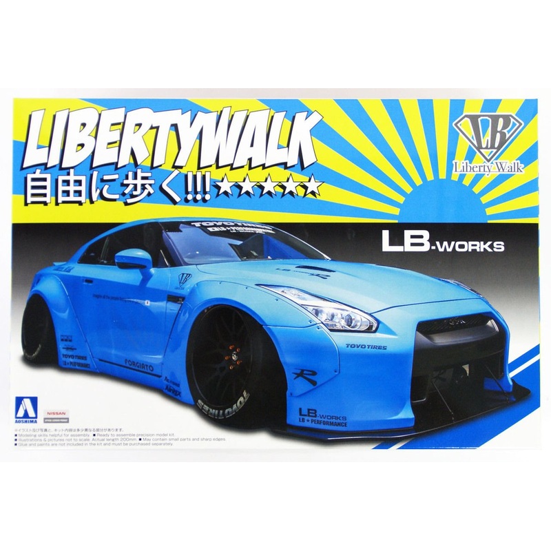 Aoshima Liberty Walk 1/24 Nissan R35 GT-R Ver.1 Plastic Model