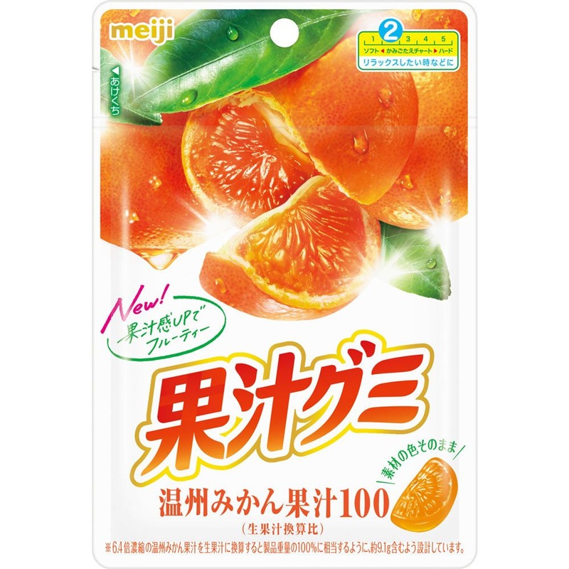 Meiji Fruit Juice Gummy Unshu Mikan 54G