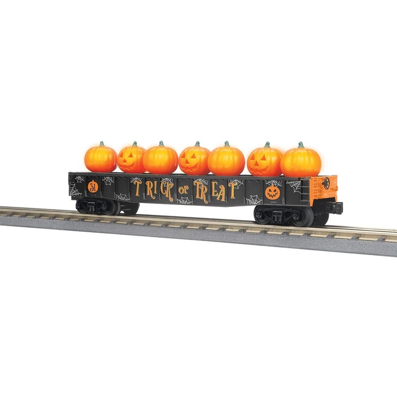 O Halloween Gondola w/Flickering Jack-O-Lanterns-black