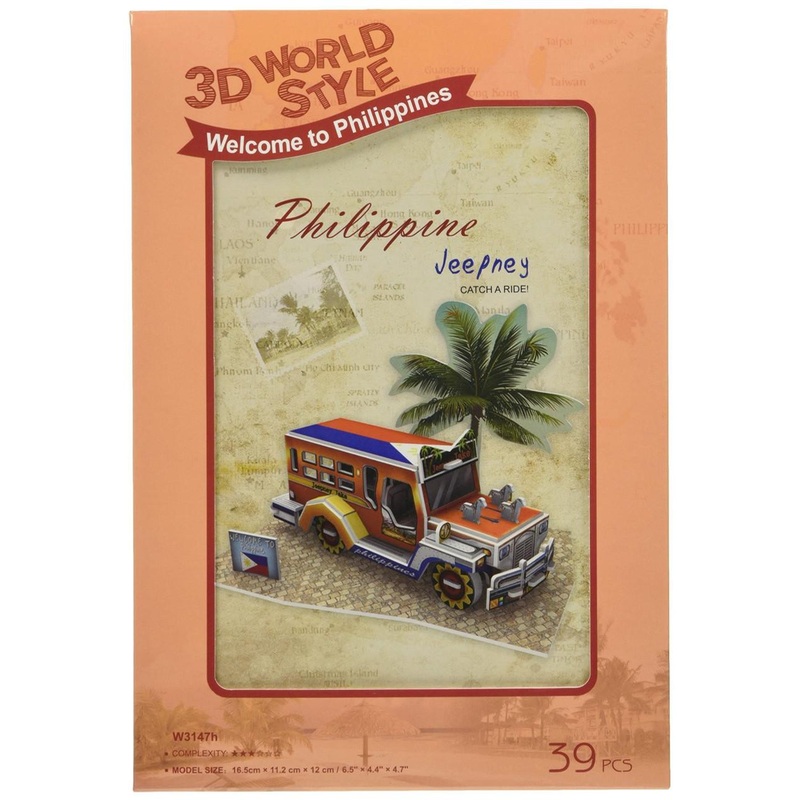 Jigsaw Puzzle 3D Puzzle Three-Dimensional Craft Model World Style Philippines Jeepney Heart Art Collection (39 Pieces)