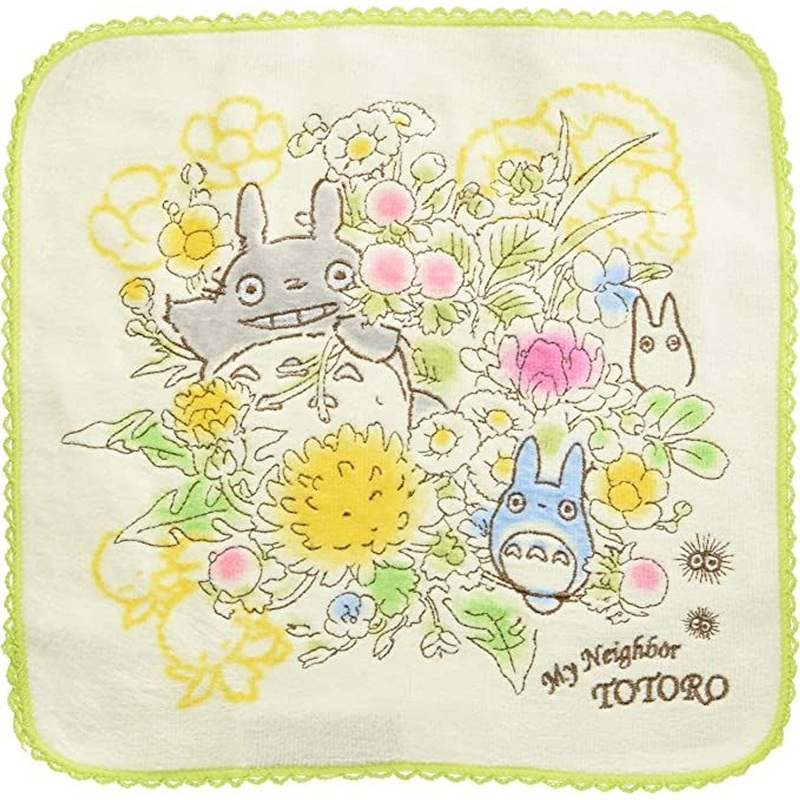 Marushin My Neighbor Totoro Full Embroidery Mini Towel Spring Bouquet