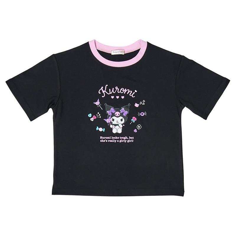 Sanrio Other Kids Short Sleeve T-Shirt Kuromi Black 140cm