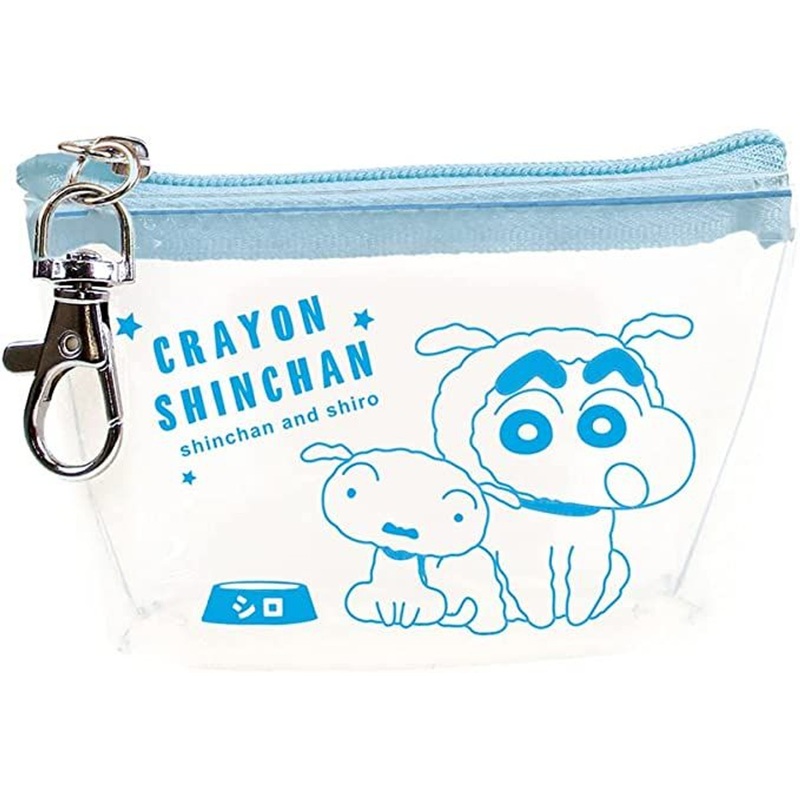 T’s Factory Triangle Clear Pouch Crayon Shin-chan Shiro