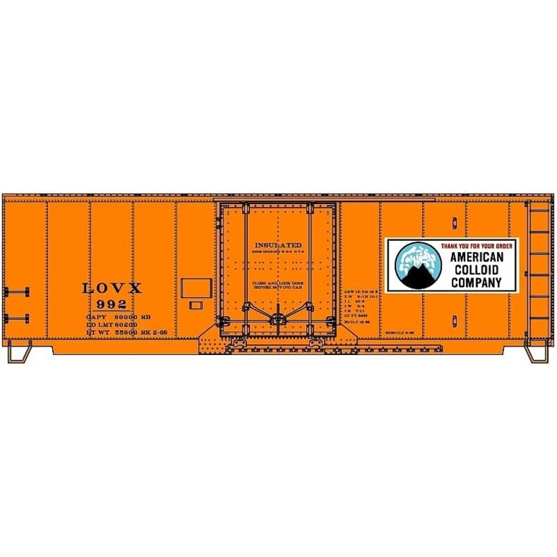 40′ Insulated Steel Boxcar kit ACC LOVX #992