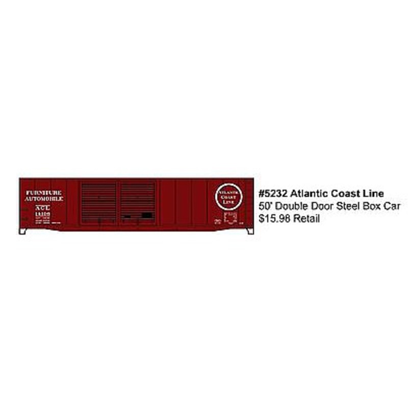 50′ AAR Dbl Door Riveted Boxcar Kit Atlantic Coast Line