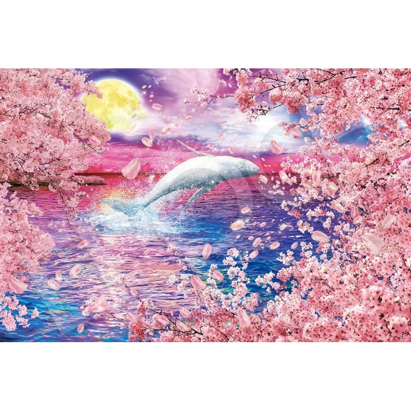 Epoch 13-047s Jigsaw Puzzle Jennifer Studio Sakura Cherry Blossom Miracle (Glow in the Dark) (1000 Pieces)