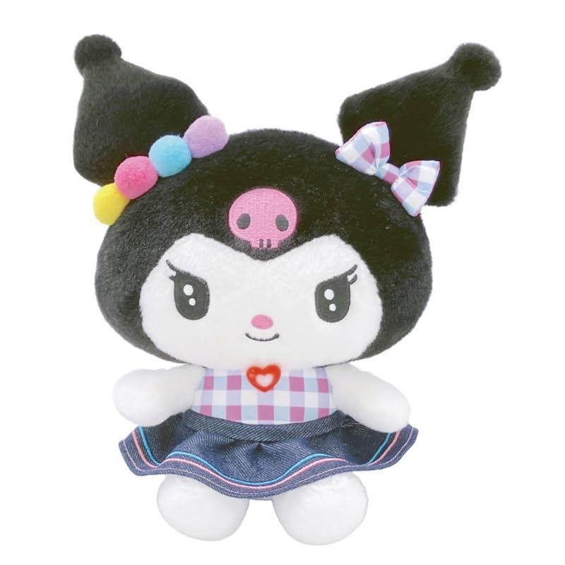 Nakajima Sanrio Plush Toy S Gingham Denim Kuromi