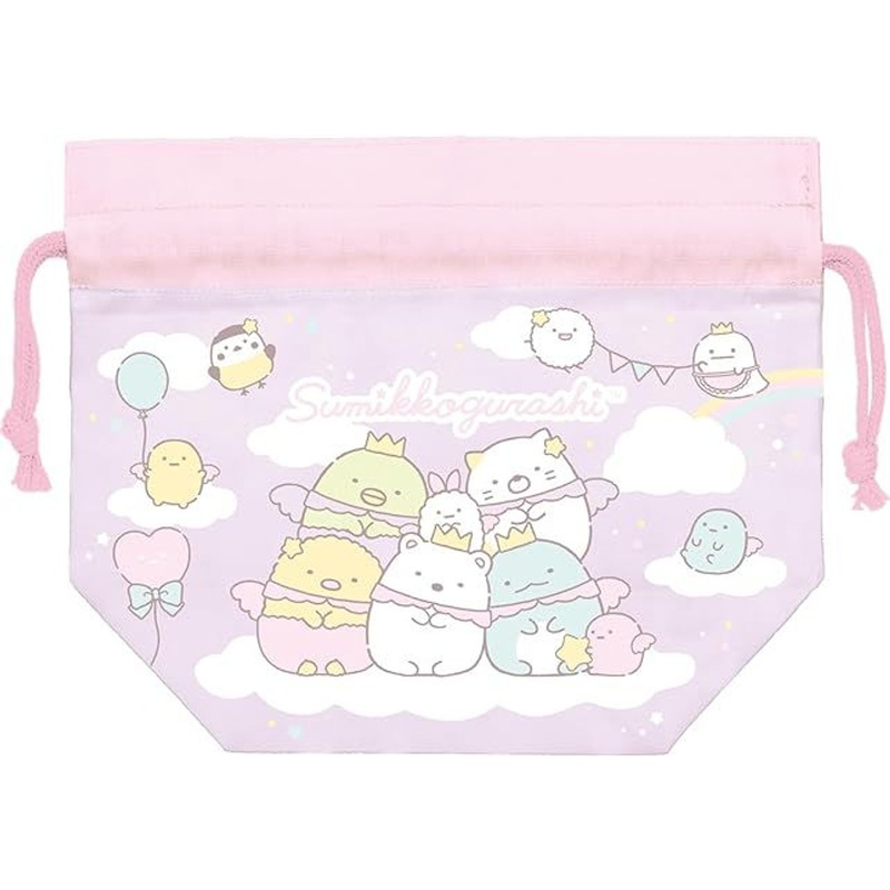 San-x Sumikko Gurashi Lunch Box Drawstring Bag Pink
