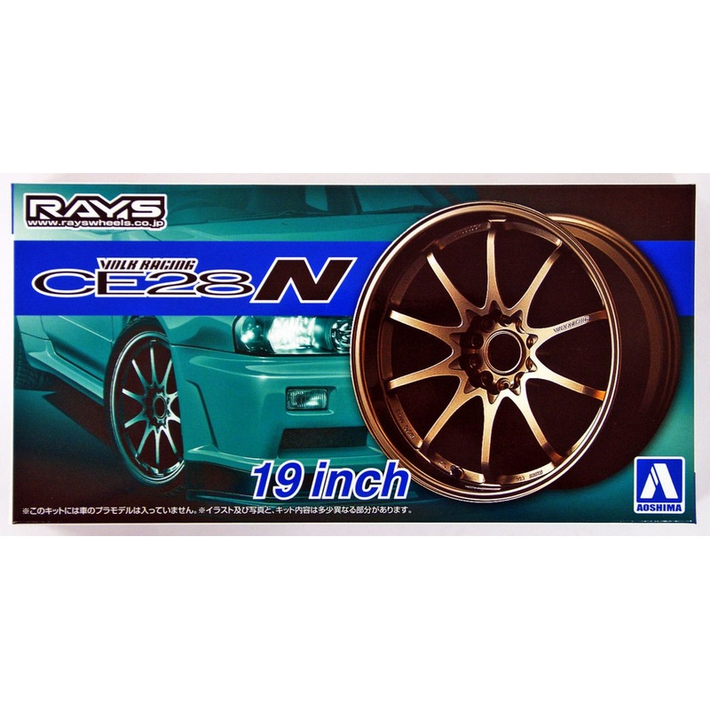 Aoshima Tuned Parts 1/24 Volk Racing CE28N 19 Inch Tire & Wheel Set