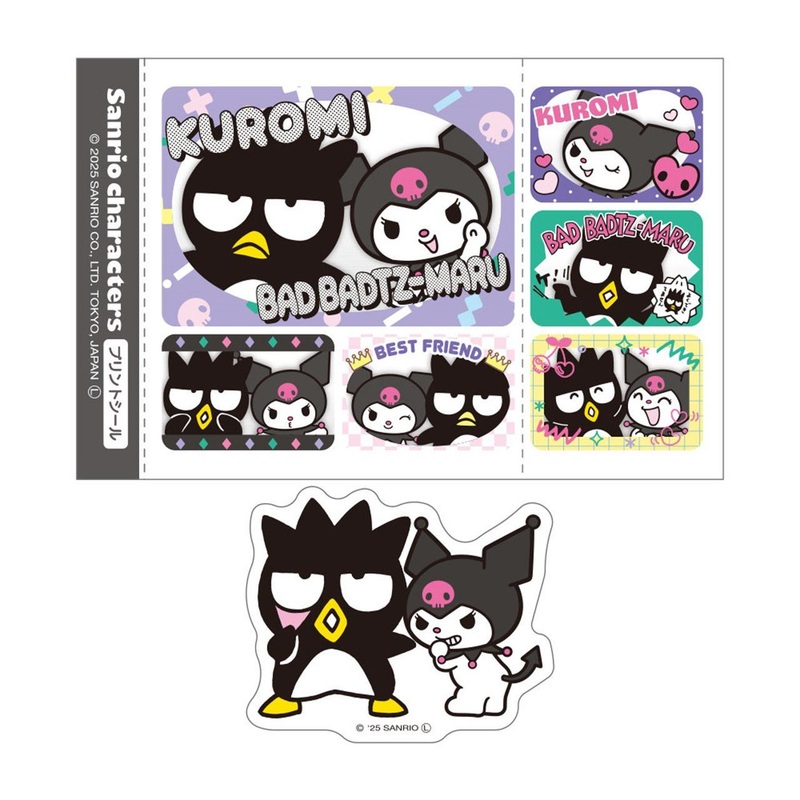 T’s Factory Sanrio Sticker Photo (Purikura) Style Sticker Set Bad Badtz-Maru & Kuromi