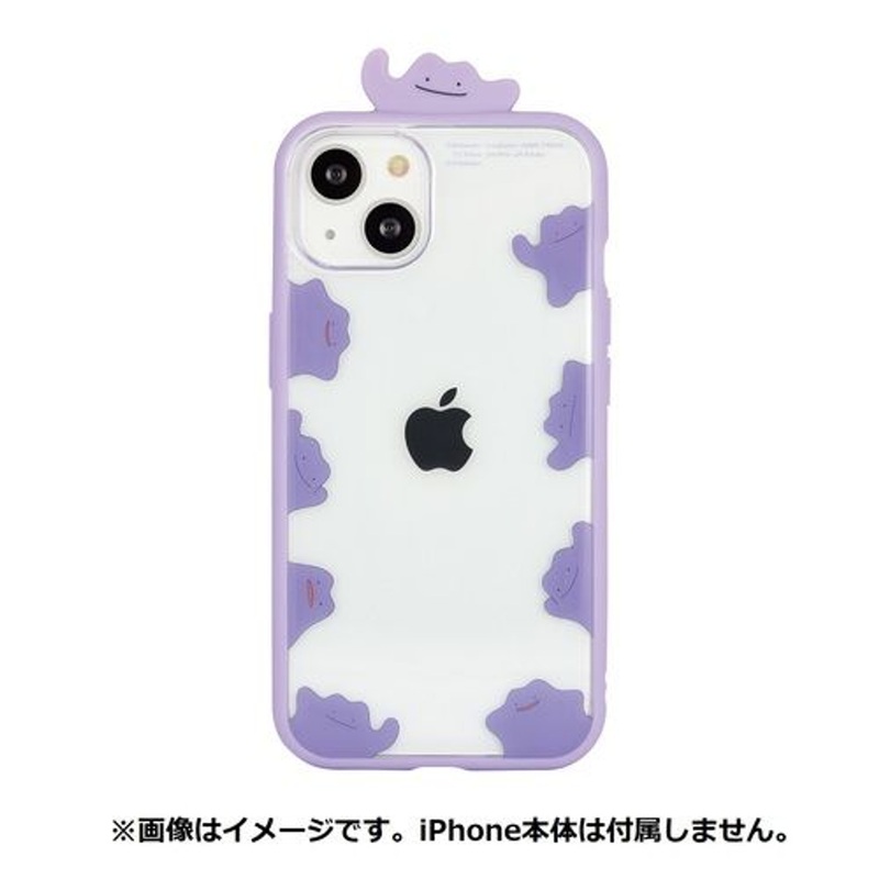 Pokemon Center Frame IIII Fit Transparent iPhone13 Compatible Case Full of Ditto