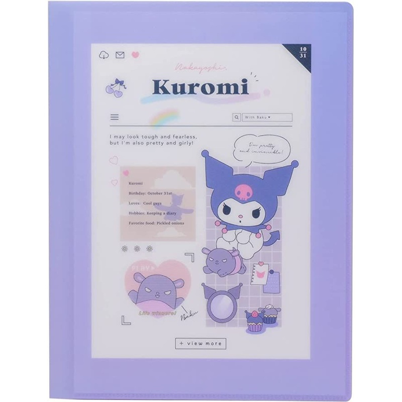 T’s Factory Sanrio Hardcover with 6 Pieces Clear Holder Kuromi