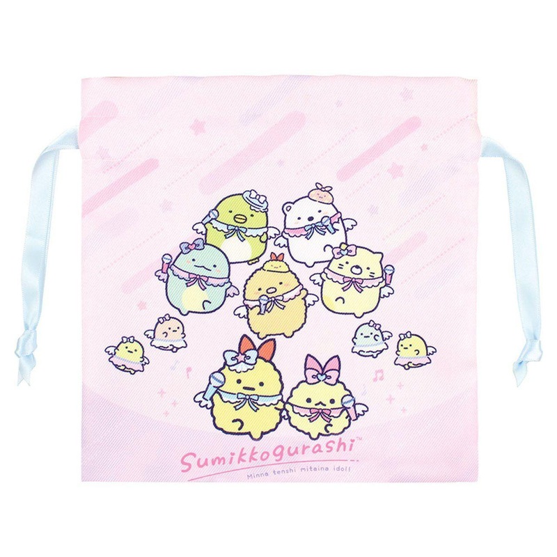 T’s Factory Sumikko Gurashi Ribbon Flat Drawstring Bag Angelic Shrimp Tempura Idol