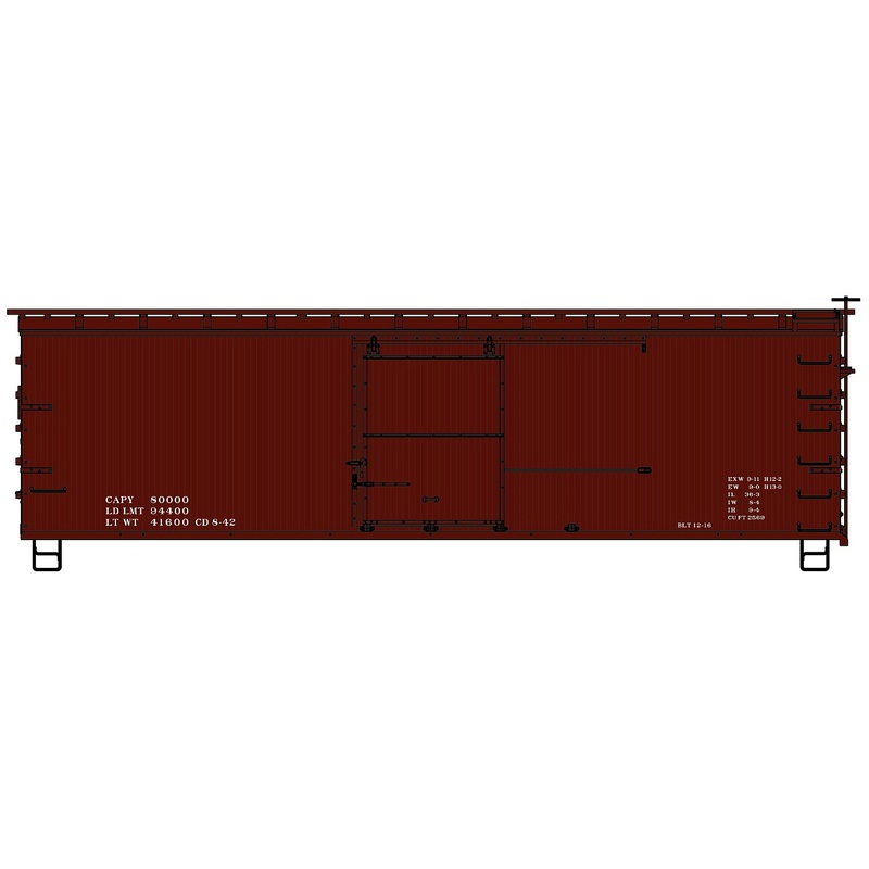 36′ Double-Sheathed Wood Boxcar Data Only