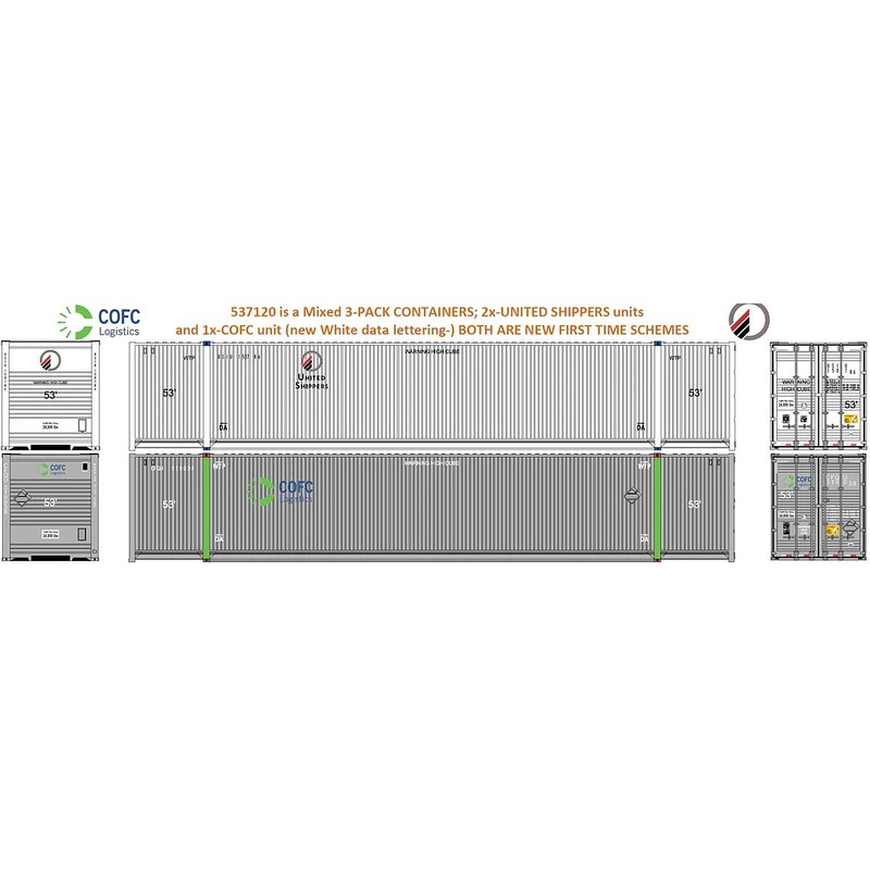 N United Shippers/COFC 53′ High Cube Container 3pk