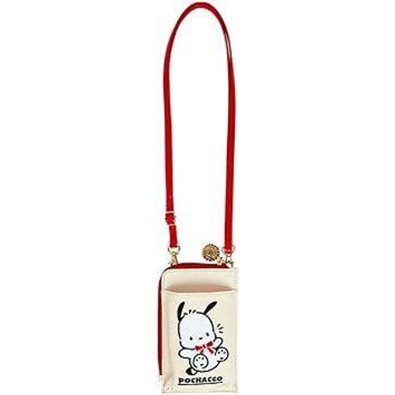 Sanrio Smartphone Shoulder Bag Pochacco (35th Anniversary Red Ribbon)
