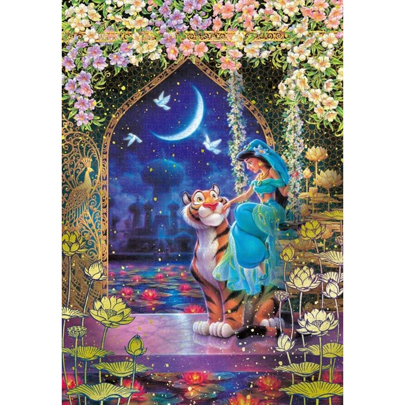 Tenyo D1000-097 Jigsaw Puzzle Disney Aladdin Jasmine Gentle Night (1000 Pieces)