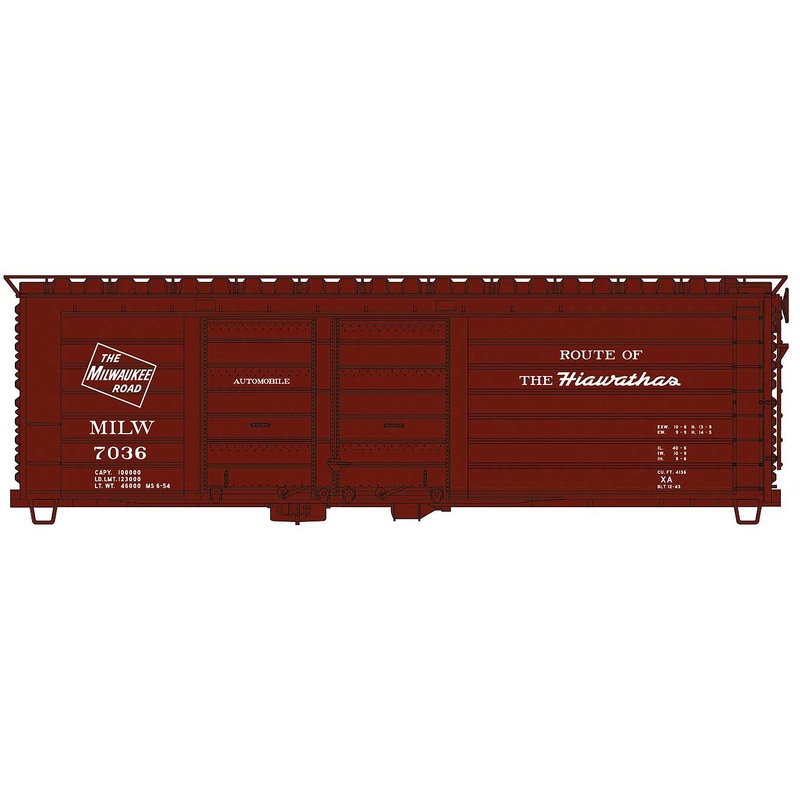 40′ Rib-Side Double Door Boxcar Kit Milwaukee Road 7036