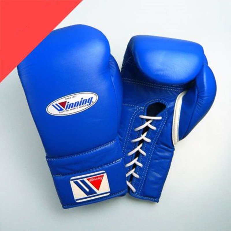 Winning Boxing Gloves MS-500 Lace Up Pro Type 14 oz Blue (Made in Japan)