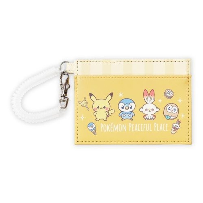 Pokemon Center Original Single Pass Case with Reel PokePeace Yellow