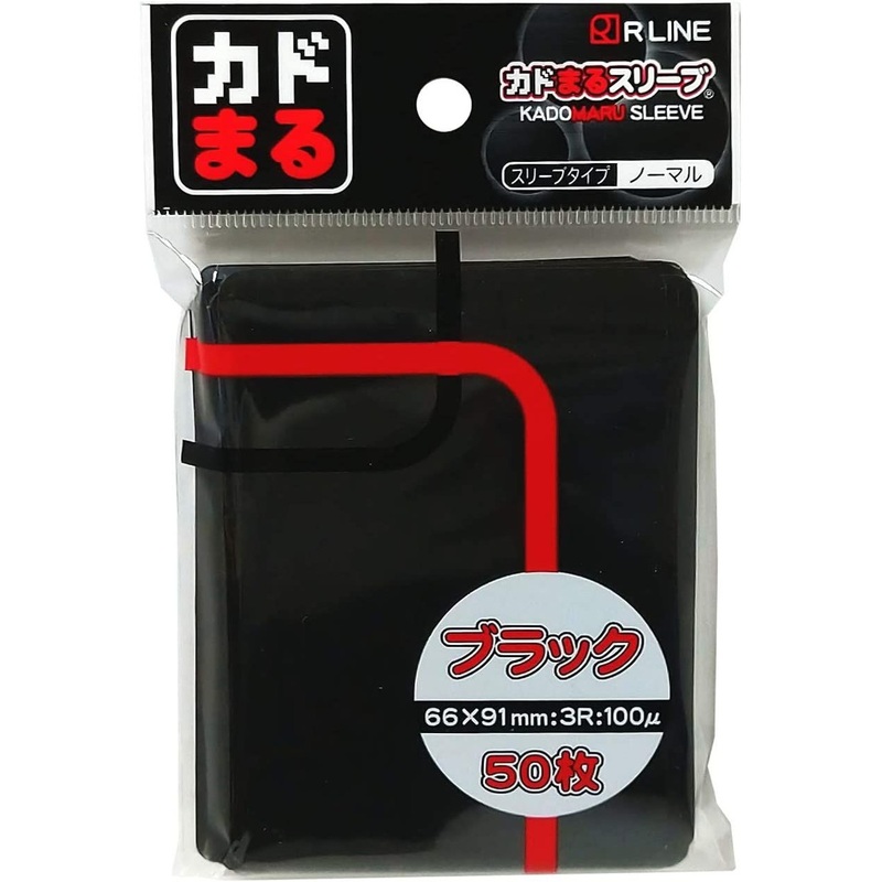 R Line Rounded Corner Sleeve Normal Black 50Sleeves Pack