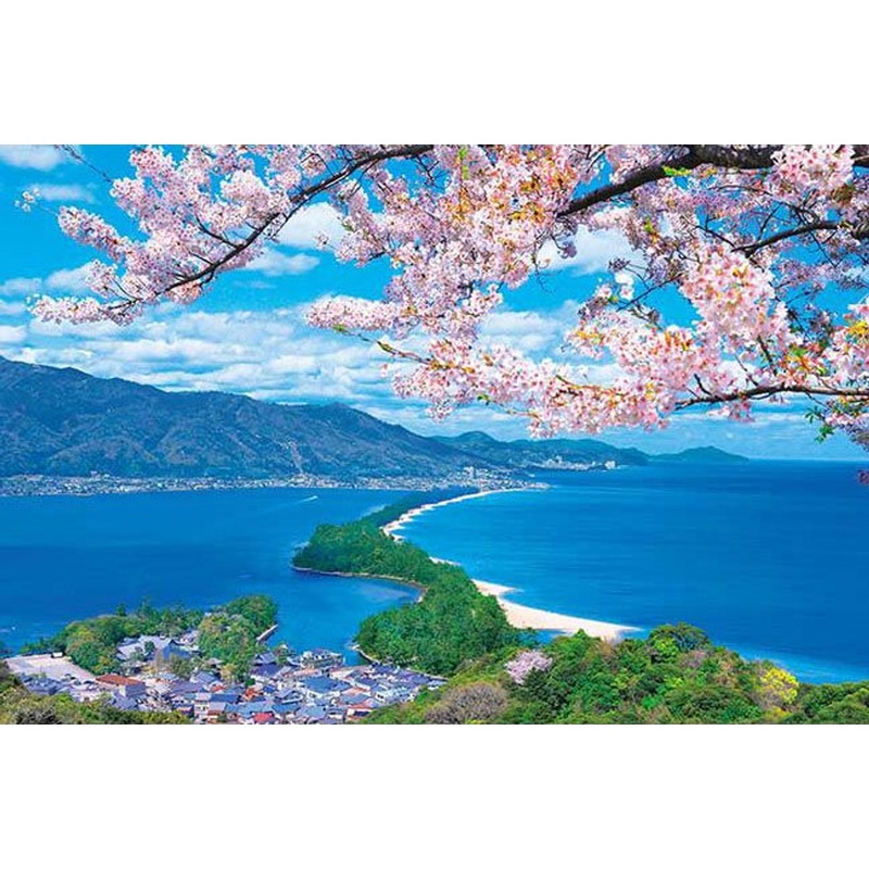 Appleone 1000-868 Jigsaw Puzzle Blooming Cherry Blossoms in Amanohashidate (1000 Pieces)