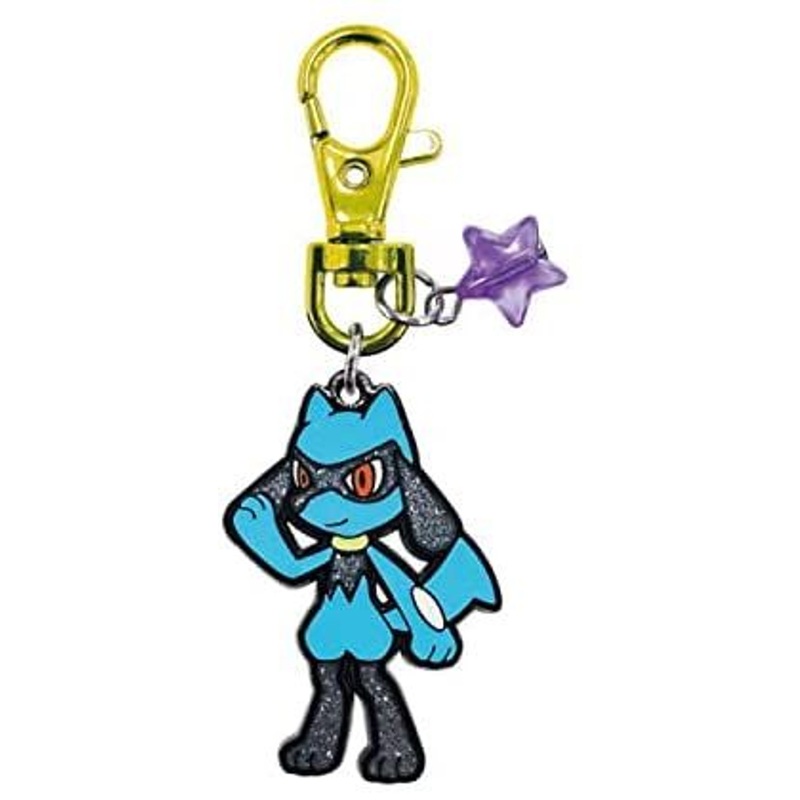 SK JAPAN Pokemon Glitter Metal Keychain Riolu