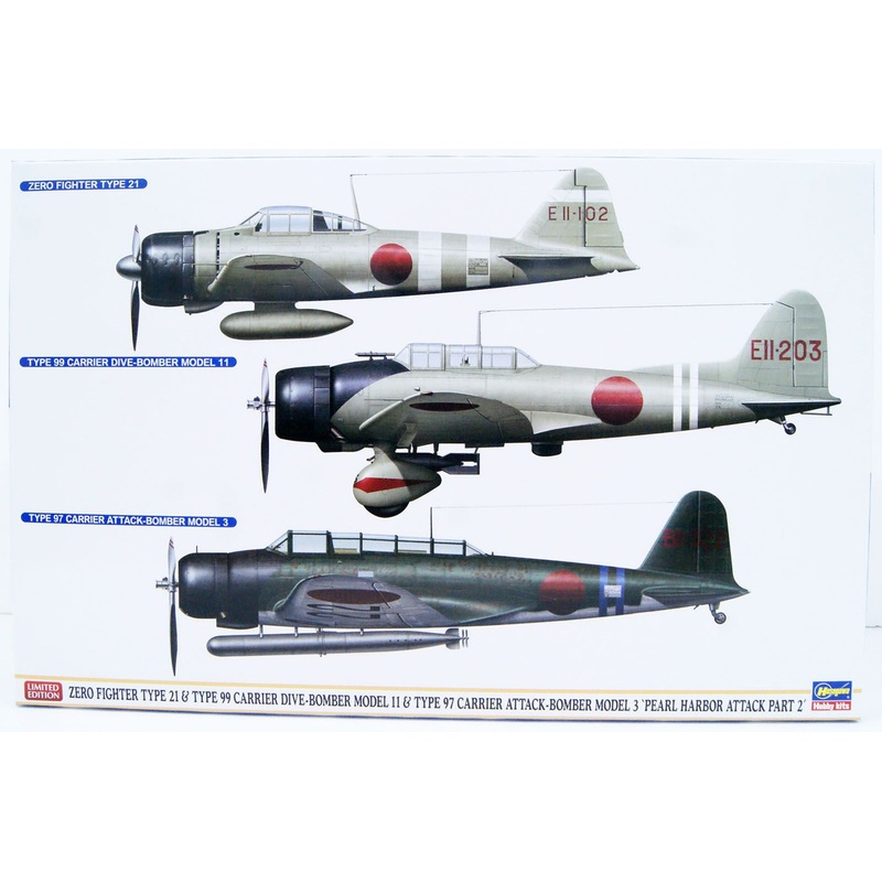 Hasegawa 1/48 Zero Fighter Type 21, D3A Type 99, B5N Pearl Harbor Attacker Part 2 Plastic Model